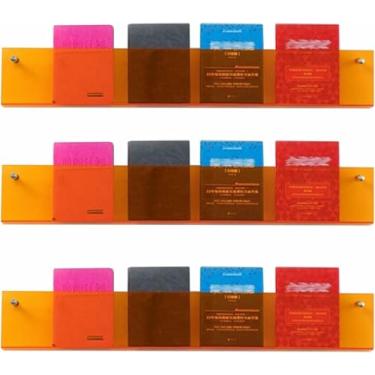 Imagem de LGEOELIAS Suporte para revistas de jornal, pacote com 3, porta-revistas de acrílico transparente, suporte de folheto de literatura para exibição de arquivos, catálogo, papel de jornal-