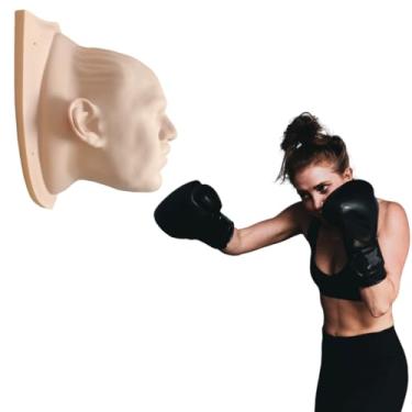 Imagem de Lubeby Smart Máscara facial humana alvo de parede silicone rosto humano alvo boxe equipamento de treinamento (cor da pele)