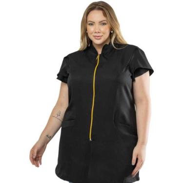 Imagem de Jaleco Feminino Gabardine Zíper Manga Curta Plus Size Gio - NoBrand, P