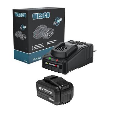 Imagem de Kit Com Bateria 18V 4Ah E Carregador Bivolt Wesco Mod Ws1102
