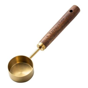 Imagem de Fenteer Copos de medição colher colher de sopa redonda, Ouro