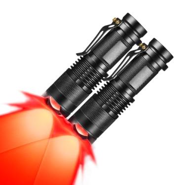 Imagem de Lanterna vermelha de LED vermelha com lanterna vermelha RaySoar, 2 unidades, lanterna vermelha de visão noturna para astronomia, observação noturna e atividades ao ar livre (2 peças)