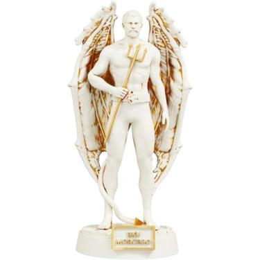 Imagem de Estátua Exu Morcego Imagem Umbanda Candomblé (Cor Mármore Dourado)