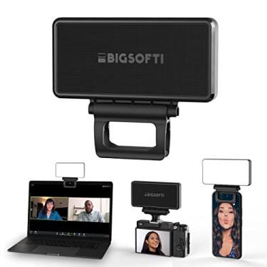 Imagem de BIGSOFTI Luz de selfie macia de LED portátil para telefone, câmera e laptop - recarregável por USB, 15 predefinições, bateria de 1500 mAh 10H, ultraleve para vlog, maquiagem, videoconferência, Live