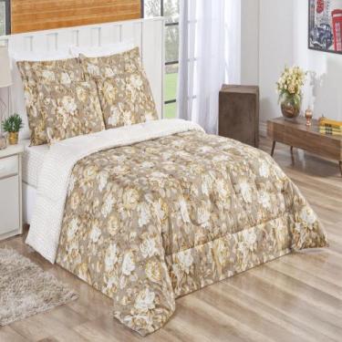 Imagem de Kit edredom estampado dupla face Bouti 3 peças casal queen floral caqu