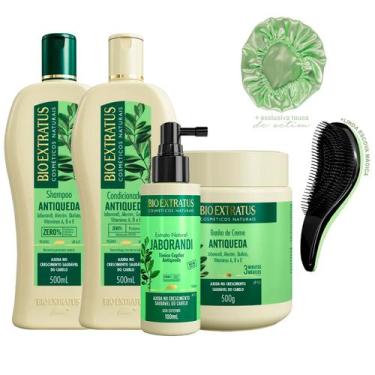 Imagem de Kit Jaborandi Bio Extratus Trio 500ml +Tônico +Escova/Touca