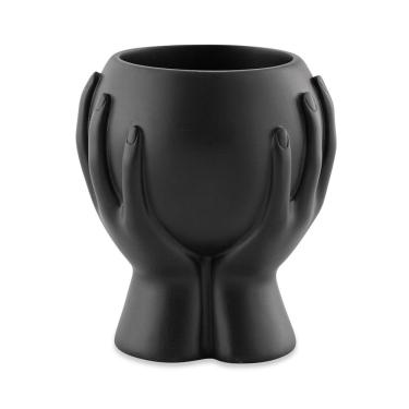 Imagem de Cachepot Em Poliresina Preto 13x11cm