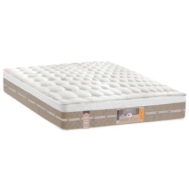 Imagem de Colchão Casal Castor Silver Star Air Com Molas Ensacadas E Euro Pillow 32x128x188 Cm Branco Com Bege