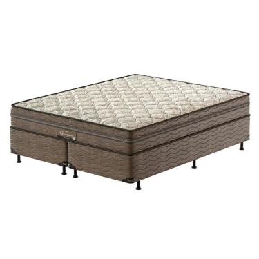 Imagem de Cama Box Queen Size Probel óregon Com Euro Pillow E Molas Prolastic 62x158x198 Cm Bege Com Marrom