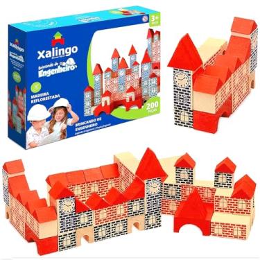 Imagem de Brincando de Engenheiro Montar Casinhas Cidade 200 Peças