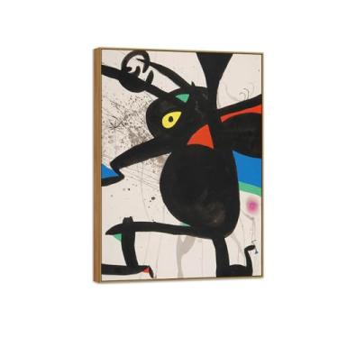 Imagem de Joan Miró Famosas Impressões em Tela-Imagem arte parede lona-Moldura Madeira Pintura decoração quarto Sala de estar(mulheres 2) 50x70cm-19x27in
