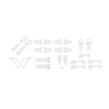Imagem de Conjunto completo de capa exterior guarnição maçaneta da porta capô dobradiça capô trava lateral saída de ar traseira tampa dobradiça janela traseira kit de acabamento para Jeep Wrangler JL JLU 2018