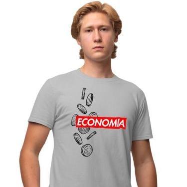 Imagem de Camisa Camiseta Masculina Estampada Economia Supreme 100% Algodão Fio 