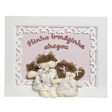 Imagem de Quadro Arabesco Com Irmãzinha Quarto Bebê Infantil - Potinho de mel