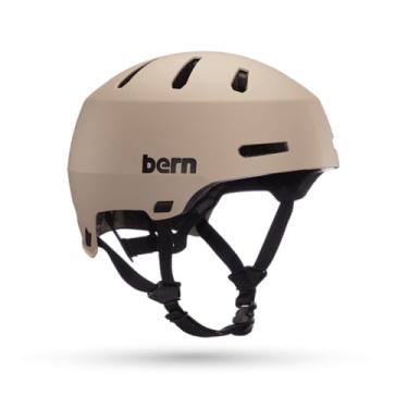 Imagem de Bern Capacete multiesportivo adulto Macon 2.0 para bicicleta, skate e scooter - capacete de skate de areia fosca - capacete ajustável para bicicleta adulto - capacete esportivo leve - capacete de