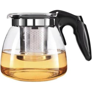 Imagem de Chaleira Bule De Vidro Com Infusor Chá Café Inox 950ml - TOP RIO