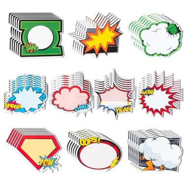 Imagem de Notas adesivas AgincBerry Hero - 60 peças de notas autoadesivas de herói de desenho animado super divertido, bloco de notas criativo em forma de herói para escrever notas adesivas para escola