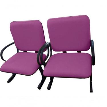 Imagem de 02 Cadeiras Para Escritório Para Obesos Até 250kg Roxo - DESIGN OFFICE