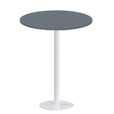 Imagem de Mesa Pisa Beta Bistrô Fratini 107,50cm (a) Disco Redondo Branco Tampo Mdp Redondo Grafito 70cm (l)
