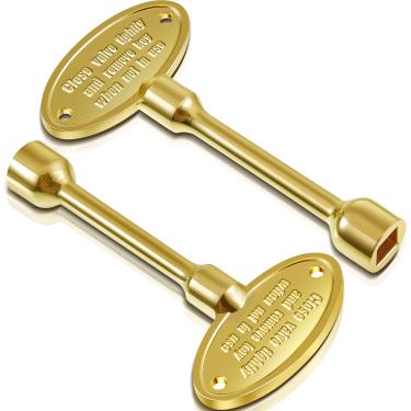 Imagem de Chave universal de válvula de gás de 2 peças chave de lareira de 7,6 cm para fogueiras a gás chave de gás de substituição para lareira a gás externa serve para válvula de esfera de 6,3 mm e 1,6 cm (cobre)