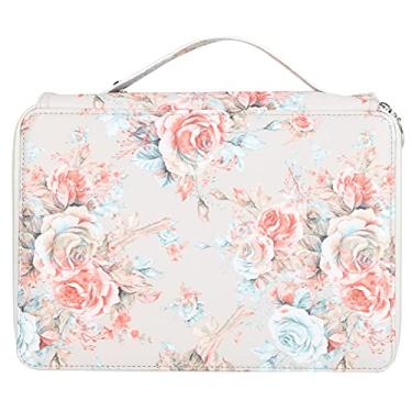 Imagem de QANYEGN Caixa de lápis de 200 slots, bolso de armazenamento de artigos de papelaria com zíper de 4 camadas, bolsa de caneta a lápis de grande capacidade para estudante ou artista (Blue Rose) (Green