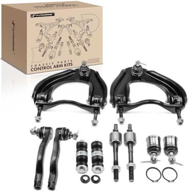 Imagem de A-Premium Conjunto Premium Com 10, Braço De Controle Superior Dianteiro, Barra Estabilizadora, Junta Esférica Inferior, Ponteira Interna E Externa Da Direção, Compatível Honda Civic 1988-1991, Crx 1