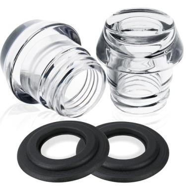 Imagem de Puxador de plástico para cafeteira e anéis de arruela compatíveis com cafeteiras Farberware Yosemite, adequado para peças de reposição de cafeteira Farberware, 2 conjuntos de cafeteiras transparentes