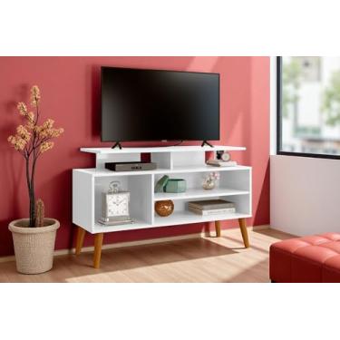 Imagem de Rack Lion para TV 42 polegadas com nichos e prateleiras BRANCO