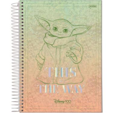 Imagem de Caderno Espiral Capa Dura Universitário 10 Matérias Disney 100 Anos 160 Folhas Jandaia Yoda