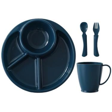 Imagem de Pratos Divisórios - Bandejas Reutilizáveis para a Comida das Crianças | Tigelas Talheres Cozinha Para Piquenique Casa Camping Escola Festas Cantina Restaurante