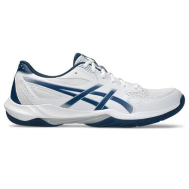 Imagem de ASICS Tênis masculino Gel-Rocket 12, Branco/azul mako, 45