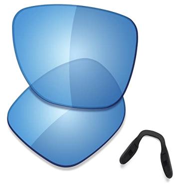 Imagem de SAUCER Lentes de reposição premium e protetores de nariz para óculos de sol Oakley Crossrange XL OO9360 High Defense - HD Ocean Polarizado