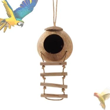 Imagem de Casa De Pássaro Para Gaiola | Ninho de Reprodução com Fibras de Coco para Papagaios - Ninho de Aves Com Para Reprodução Interior Exterior Jardim Janela