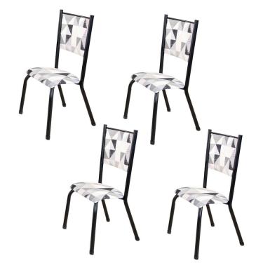 Imagem de Kit 4 Cadeiras para Sala de Jantar Ametista Katar / Preto
