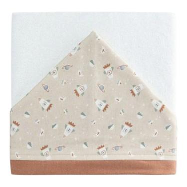 Imagem de Toalha de Banho Bebê Menino Be Brave Marrom 87x88 cm - Hug