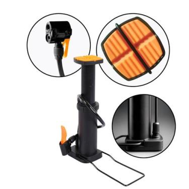 Imagem de Bomba de Ar Manual Portátil com 3 Bicos Adaptadores Até 100 PSI - FBG