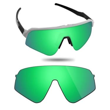 Imagem de Fiskr Lentes polarizadas de substituição compatíveis com óculos de sol Oakley Sutro Lite Sweep OO9465, resistente a impactos e ajuste perfeito, Verde esmeralda, One Size
