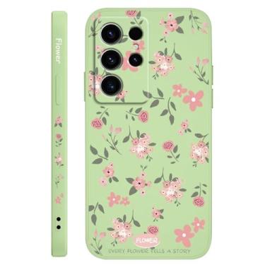 Imagem de Capa de celular com aroma floral para Samsung Galaxy S25 S24 S23 S22 S21 S20 Ultra Plus FE Note 20 Ultra 10 Plus, verde claro, para S24FE