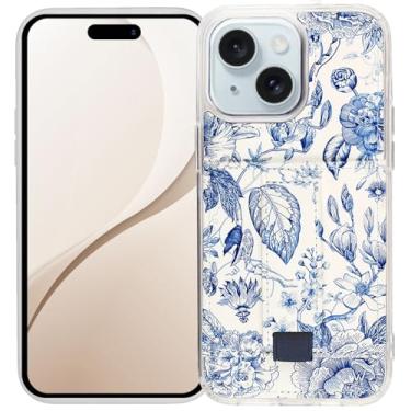 Imagem de Walli Capas para iPhone 14 Plus, carteira estética, porta-cartões, comporta até 2 cartões - capa de telefone bonita e moderna para mulheres, serve para iPhone 14 Plus, com suporte e alça de dedo