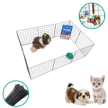 Imagem de Cercadinho Móvel Modular 10 Telas Tela Aramada 40x40cm Coelho Gato Cac