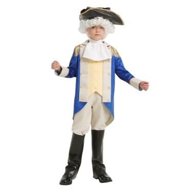 Imagem de Padama Fantasia colonial de Hamilton Washington para meninos, roupa de festa cosplay de Halloween