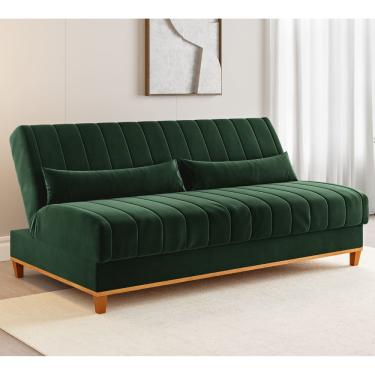 Imagem de Sofa Cama Veneza 1,80 Reclinável 3 Lugares Veludo Oliva