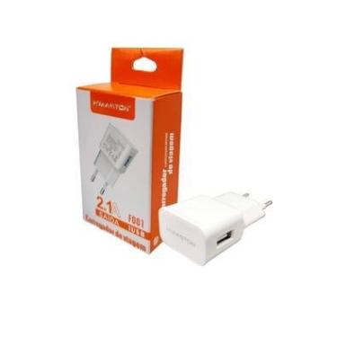 Imagem de Carregador De Tomada Plug Adaptador Fonte Usb 5v 3a Bivolt Branco