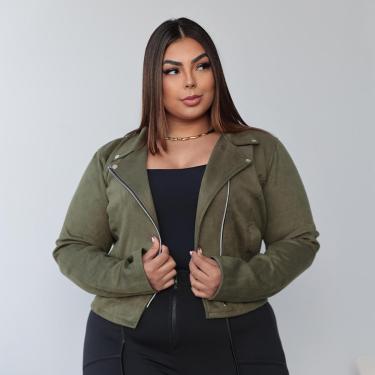 Imagem de Jaqueta Feminina Suede Plus Size G1 G2 G3 Camurça Feminina Estilosa Donna Martins-Feminino