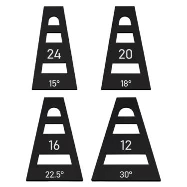 Imagem de BENECREAT 4 peças de cunhas segmentadas de acrílico, conjunto de ferramentas de cunha segmentadas trapezoidais pretas para fabricação de tigelas segmentadas, trenó, torneamento de madeira, 5 mm de
