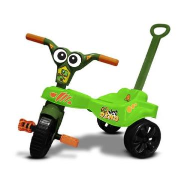 Imagem de Triciclo Motoca Infantil com Empurrador Menina ou Menino Kepler, Verde