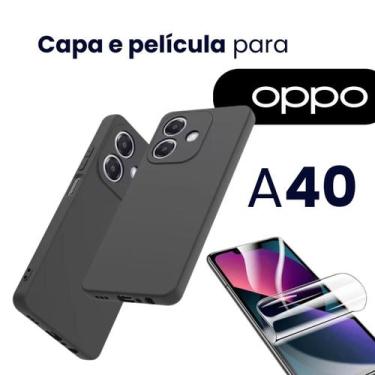 Imagem de Capinha Silicone Oppo A40 Kit Com Película de Vidro 3D Capa Protetora 