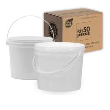 Imagem de Balde 1.8 Litros Branco Para Material Oleoso 50 Pçs - Nastripack