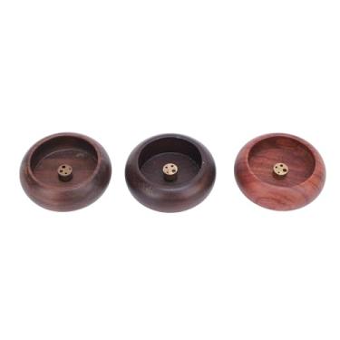 Imagem de 3pcs portador de incenso artesanal de madeira maciça de madeira de pau -rosa ebonia Ebony Incense Stick Burner para decoração de decoração de casa Cerimônia de chá Meditação de