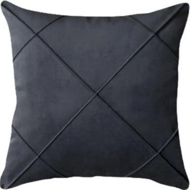 Imagem de Capa de Almofada Suede Aveludada Drapeada 45x45cm